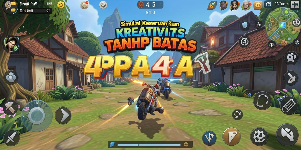 Tangkapan layar gameplay 4P4P yang menampilkan sebuat dunia simulasi yang menarik.