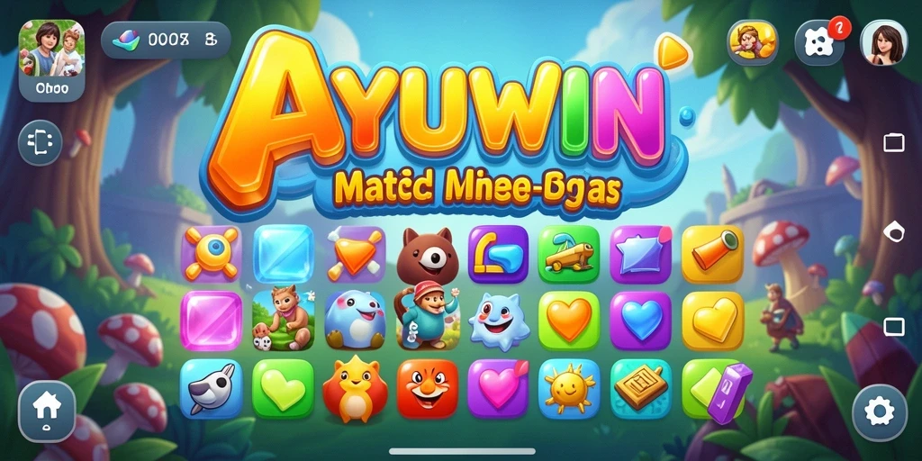 Tampilan gameplay AYUWIN yang penuh warna dalam genre Match-3.
