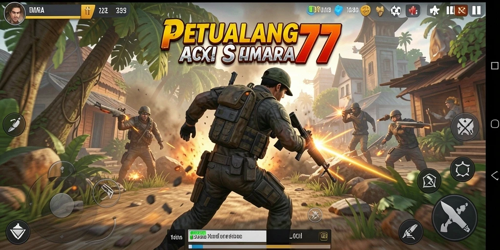 Tampilan gameplay aksi dari CEMARA77 yang menegangkan dan seru.