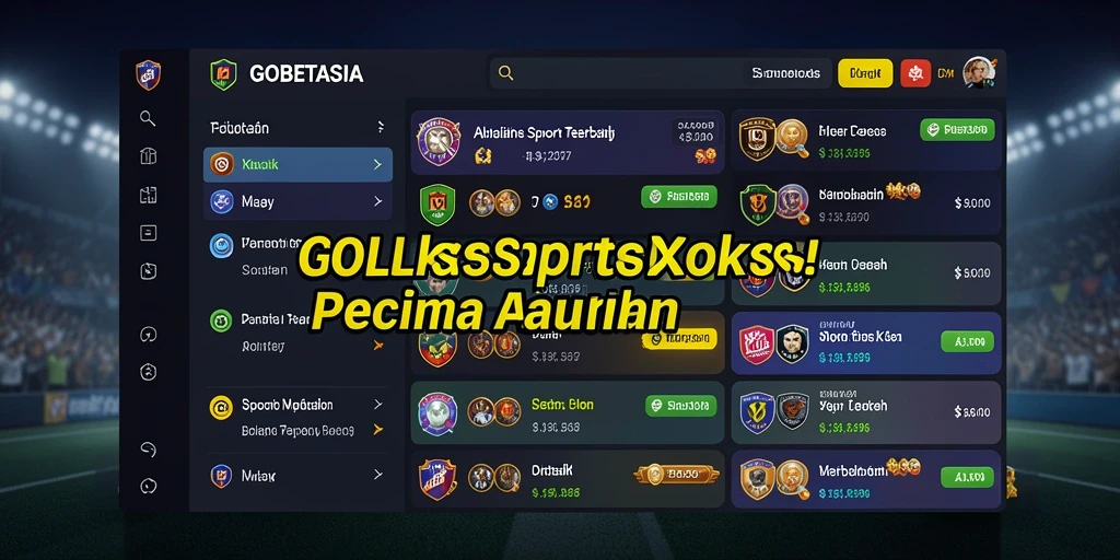 Screenshot GOBETASIA menampilkan antarmuka taruhan olahraga yang menarik.