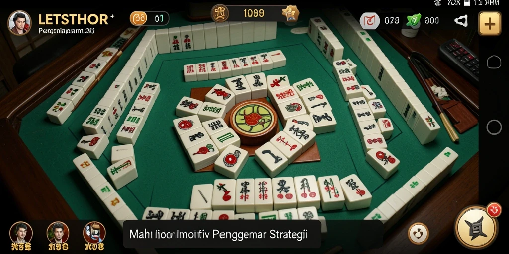 Screenshot menunjukkan gameplay seru LETSTHOR Mahjong.