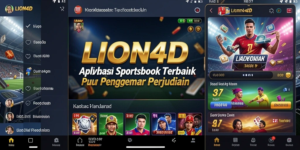 Screenshot utama LION4D menampilkan antarmuka taruhan olahraga yang menarik.