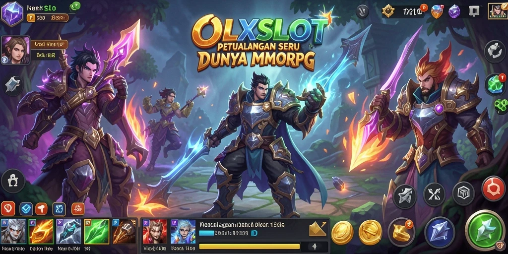 Tangkapan layar OLXSLOT menampilkan karakter bertarung dalam dunia fantasi yang menakjubkan.
