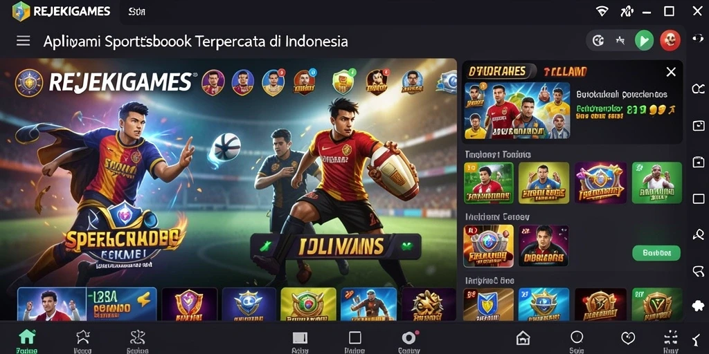 Tampilan intuitif aplikasi Sportsbook REJEKIGAMES.