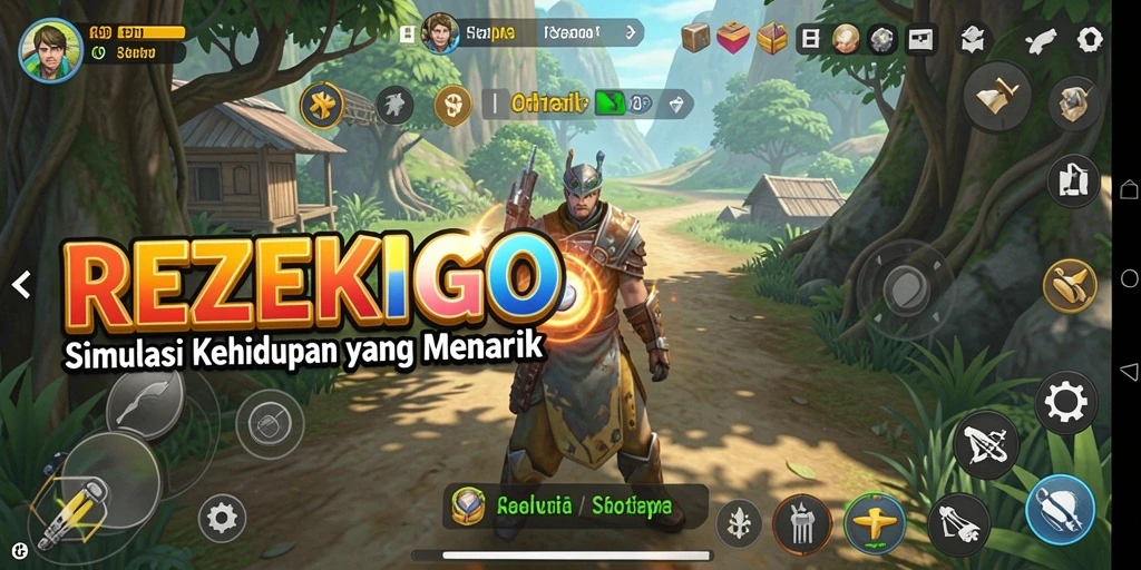 Tangkapan layar <strong>REZEKIGO</strong> menampilkan aksi gameplay kehidupan yang dinamis.